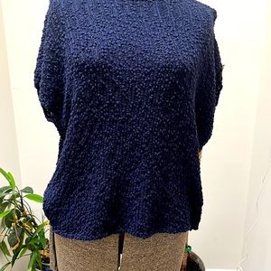 Loft knit nubby top- new with tags- navy blue.